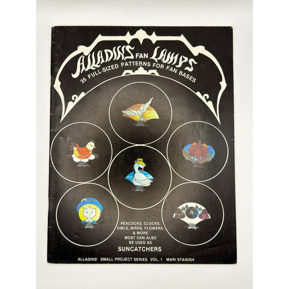1985 Alladins Fan Lamps Mari Stanish Stained Glass Pattern Book 35 Designs